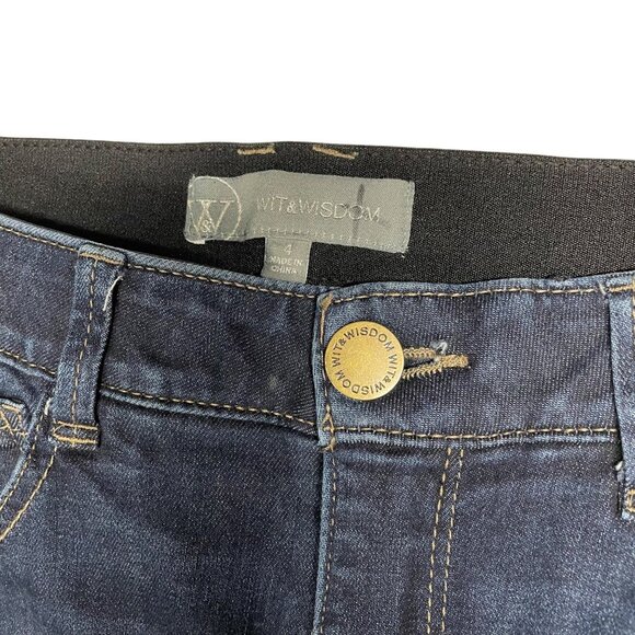 Wit & Wisdom Distressed Dark Wash Straight-Leg Women's Jeans size 4‎ With Button - Picture 3 of 9